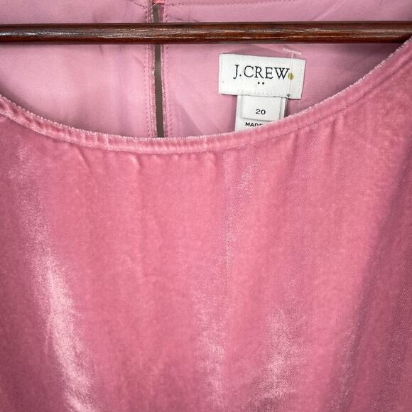 J. CREW NWT Pink Velvet Tulip Hem Dress Size 20 $98 MSRP - Picture 12 of 14